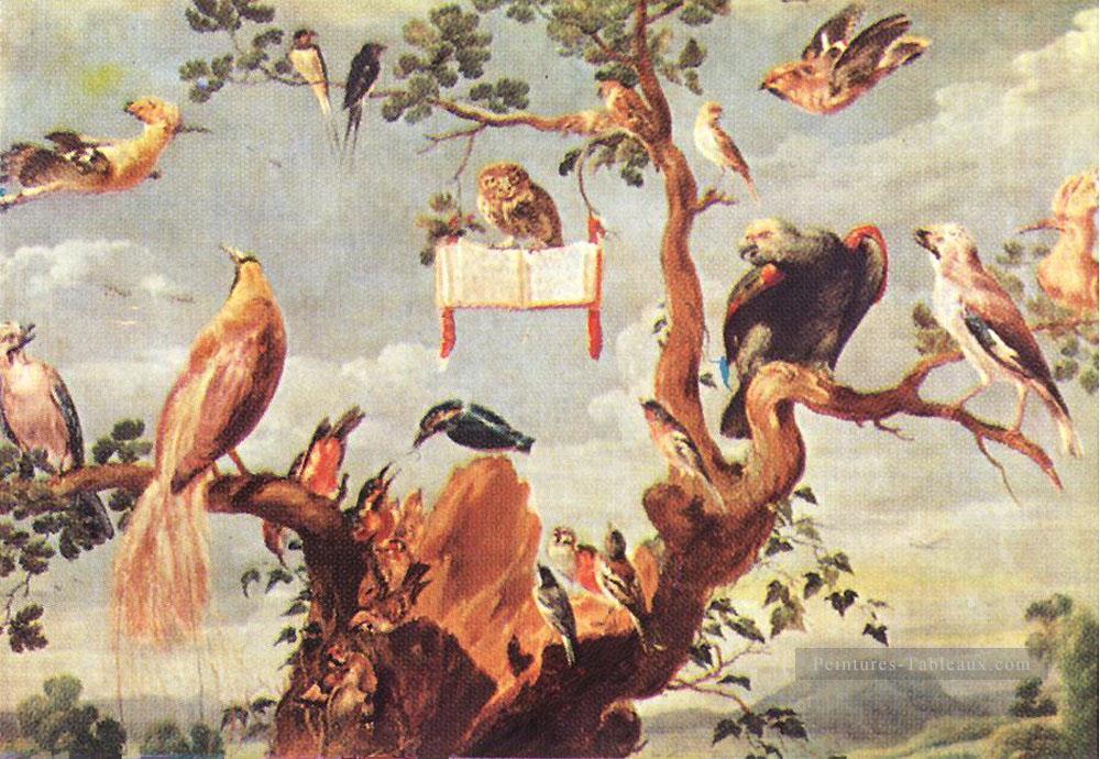 Concert des oiseaux 2 oiseaux Frans Snyders Peintures à l'huile